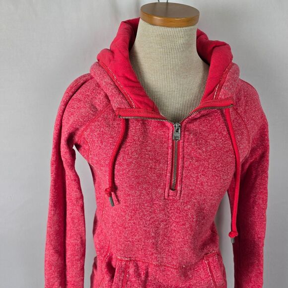 Lorna Jane Hoodie Women's XS Pink Run Time Is My Time Quarter Zip Pockets - Picture 3 of 16